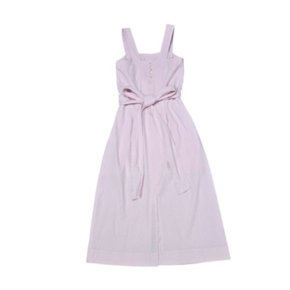 Vince Dress Womens 0 Pink Linen Tie Waist Midi Button Front Belted‎ VS7251047 - Picture 2 of 12